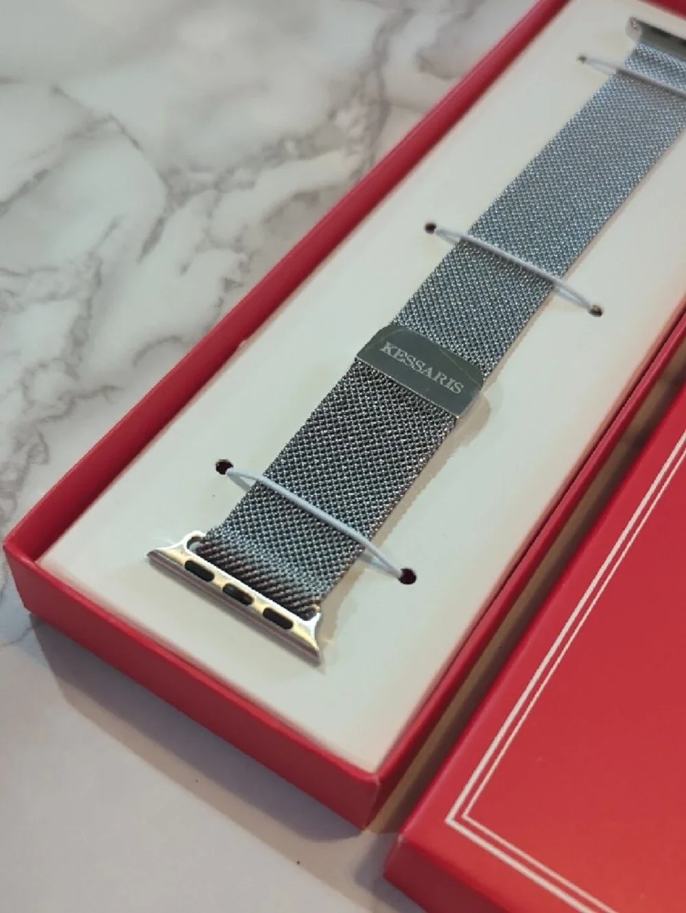 Kessaris Silver Mesh Watch Band for Women